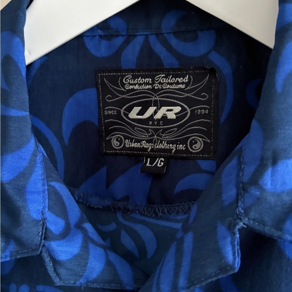 Vintage Blue Flames fire button up short sleeve Medium - Picture 2 of 3